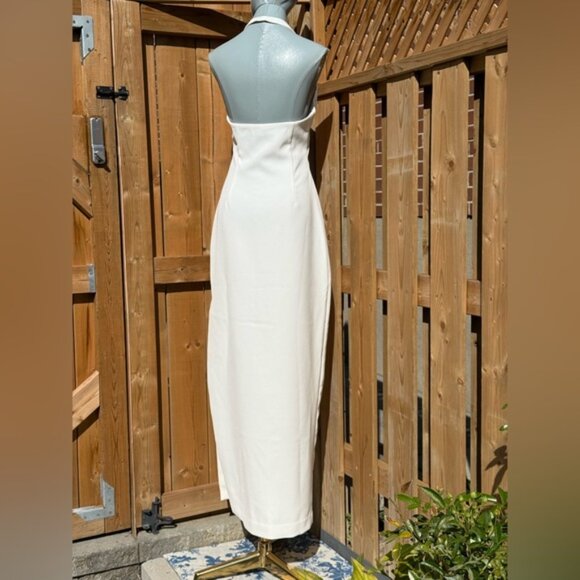 🆕 MISHA COLLECTION 🧿 NWOT The 'Alusia' Stretch Twill Maxi Dress, Ivory - Sz M - Picture 8 of 16
